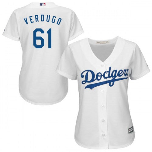 Custom Fan-Made Alex Verdugo Women Los Angeles Dodgers #61 White Baseball Jersey