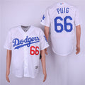 Custom Fan-Made Yasiel Puig Los Angeles Dodgers #66 White Baseball Jersey