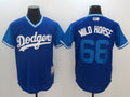 Custom Fan-Made Yasiel Puig Wild Horse Los Angeles Dodgers #66 2017 Baseball Jersey