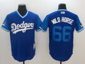 Custom Fan-Made Yasiel Puig Wild Horse Los Angeles Dodgers #66 2018 Baseball Jersey