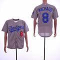 Custom Fan-Made Manny Machado Los Angeles Dodgers #8 Grey Baseball Jersey