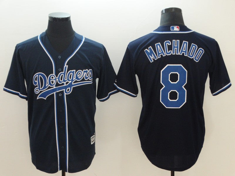 Custom Fan-Made Manny Machado Los Angeles Dodgers #8 Navy Baseball Jersey