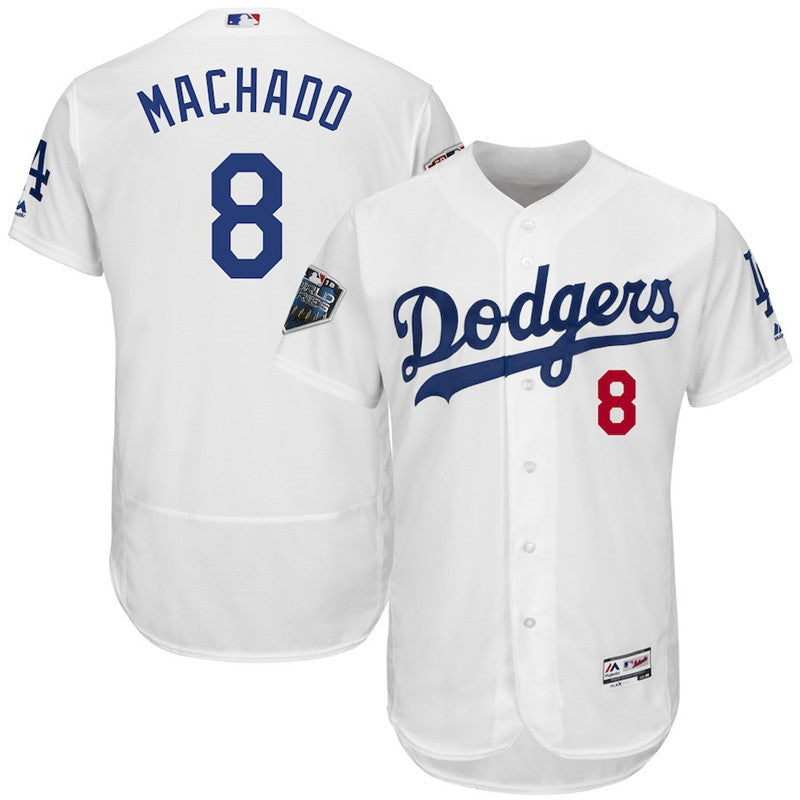 Custom Fan-Made Manny Machado Los Angeles Dodgers #8 White 2018 Baseball Jersey