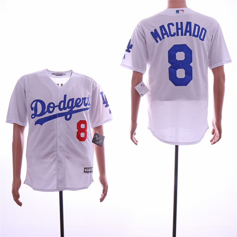 Custom Fan-Made Manny Machado Los Angeles Dodgers #8 White Baseball Jersey