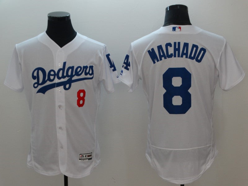 Custom Fan-Made Manny Machado Los Angeles Dodgers #8 White Baseball Jersey