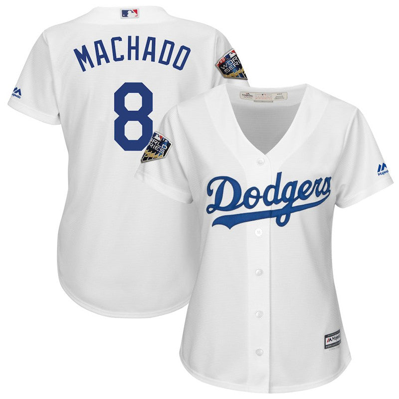 Custom Fan-Made Manny Machado Women Los Angeles Dodgers #8 White 2018 Baseball Jersey
