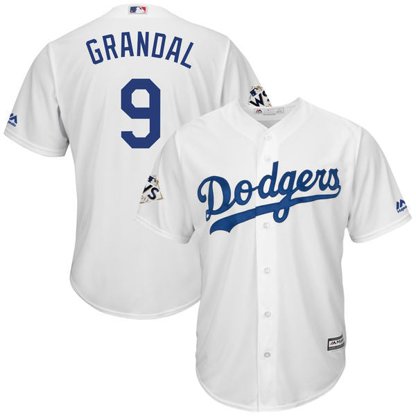 Custom Fan-Made Yasmani Grandal Bound Los Angeles Dodgers #9 White 2017 Baseball Jersey