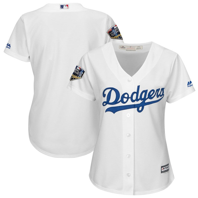 Custom Fan-Made Women White 2018 Los Angeles Dodgers Baseball Jersey Los Angeles Dodgers White 2018 Baseball Jersey