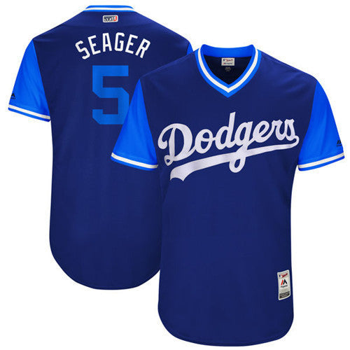 Custom Fan-Made Corey Seager Seager Royal 2017 Los Angeles Dodgers Baseball Jersey Los Angeles Dodgers 2017 Baseball Jersey
