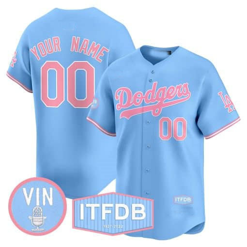 Custom pink baseball jersey front view | GameDay Jerseys