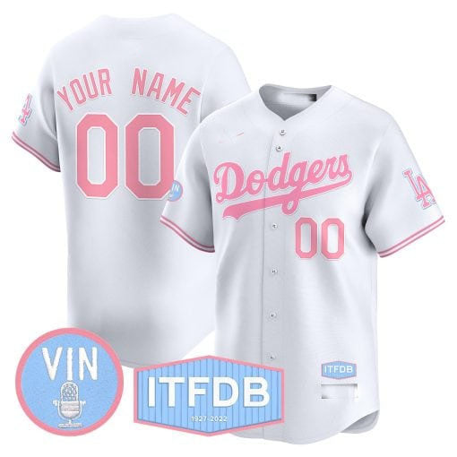 Custom pink baseball jersey detail | GameDay Jerseys