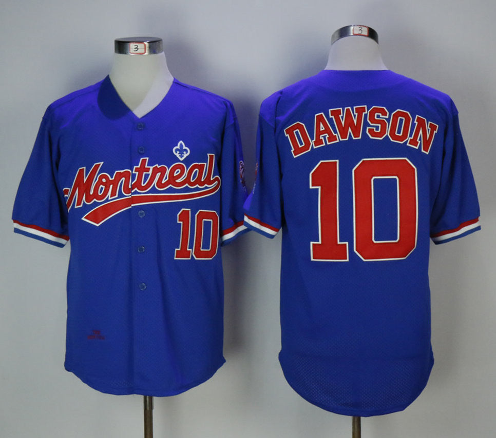 Custom Fan-Made Andre Dawson Batting Style #10 Blue Baseball Jersey