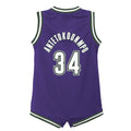 M.Bucks #34 Giannis Antetokounmpo Infant 2022-23 Swingman Jersey Purple Classic Edition Stitched American Basketball Jersey