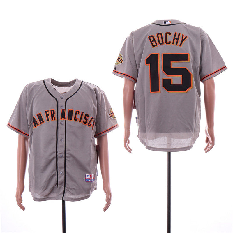 Custom Fan-Made Bruce Bochy San Francisco Giants #15 Grey Baseball Jersey