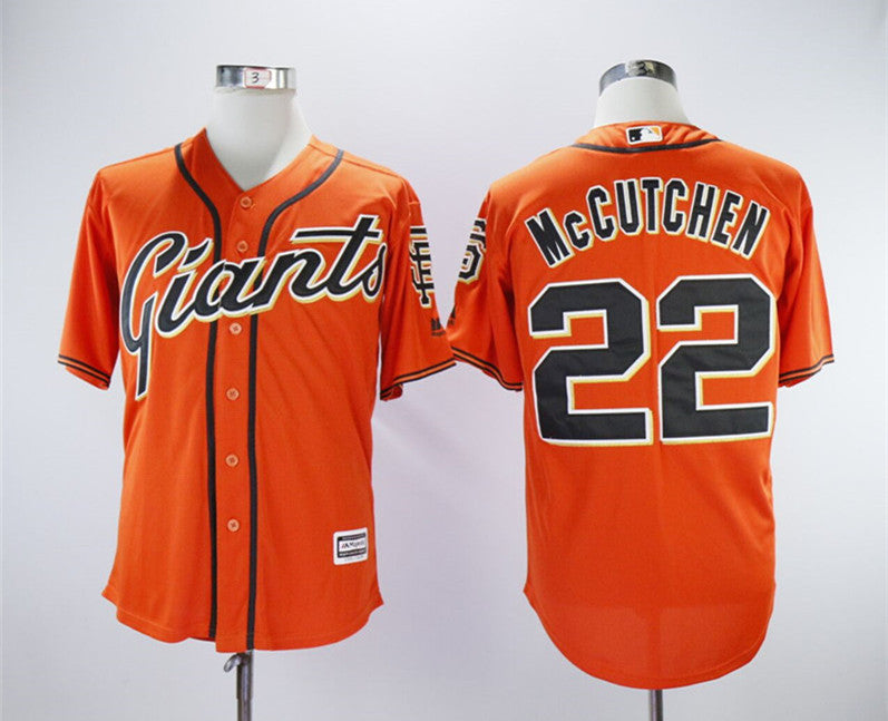 Custom Fan-Made Andrew McCutchen San Francisco Giants #22 Orange Baseball Jersey