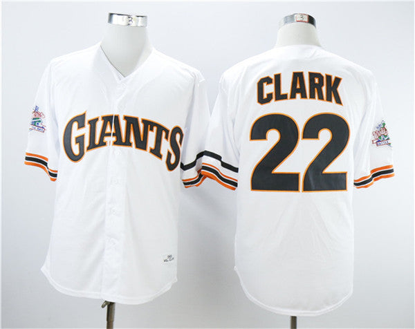 Custom Fan-Made Will Clark San Francisco Giants #22 1989 Throwback Baseball Jersey
