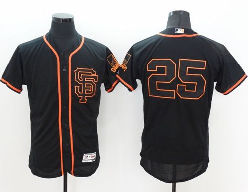 Custom Fan-Made Barry Bonds San Francisco Giants #25 Black Baseball Jersey