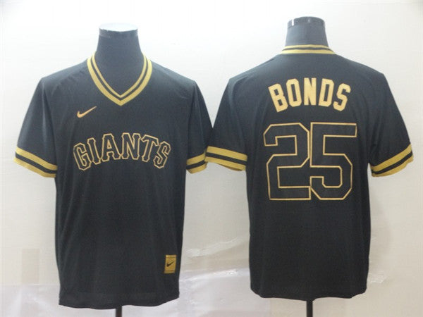 Custom Fan-Made Barry Bonds San Francisco Giants #25 Black Baseball Jersey