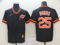 Custom Fan-Made Barry Bonds San Francisco Giants #25 Black Throwback Baseball Jersey