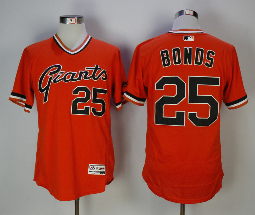 Custom Fan-Made Barry Bonds San Francisco Giants #25 Orange 1978 Throwback Turn Back Clock Edition Baseball Jersey