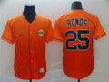Custom Fan-Made Barry Bonds San Francisco Giants #25 Orange Baseball Jersey