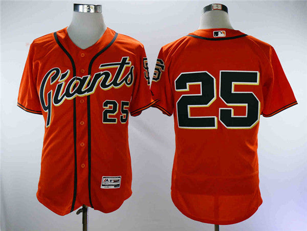 Custom Fan-Made Barry Bonds San Francisco Giants #25 Orange Baseball Jersey
