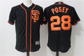 Custom Fan-Made Buster Posey San Francisco Giants #28 Black Baseball Jersey