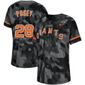 Custom Fan-Made Buster Posey Camo San Francisco Giants #28 Black Baseball Jersey