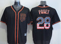 Custom Fan-Made Buster Posey USA Flag San Francisco Giants #28 Black Baseball Jersey