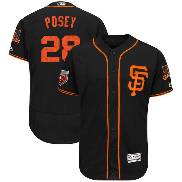 Custom Fan-Made Buster Posey San Francisco Giants #28 Grey Baseball Jersey