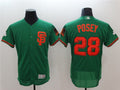 Custom Fan-Made Buster Posey St Patrick's San Francisco Giants #28 Green Baseball Jersey
