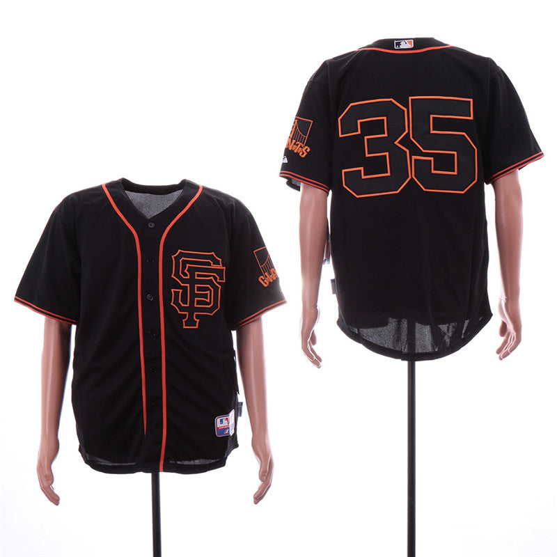 Custom Fan-Made Brandon Carwford San Francisco Giants #35 Black Baseball Jersey