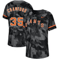 Custom Fan-Made Brandon Carwford Camo San Francisco Giants #35 Black Baseball Jersey
