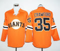 Custom Fan-Made Brandon Crawford Long San Francisco Giants #35 Orange Baseball Jersey