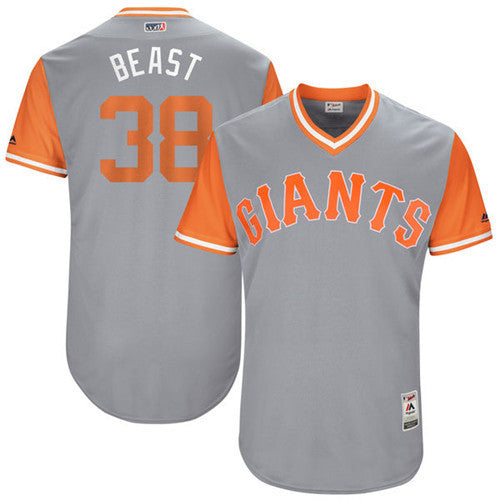 Custom Fan-Made Michael Morse Beast San Francisco Giants #38 Grey 2017 Baseball Jersey