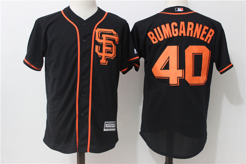 Custom Fan-Made Madison Bumgarner San Francisco Giants #40 Black Baseball Jersey