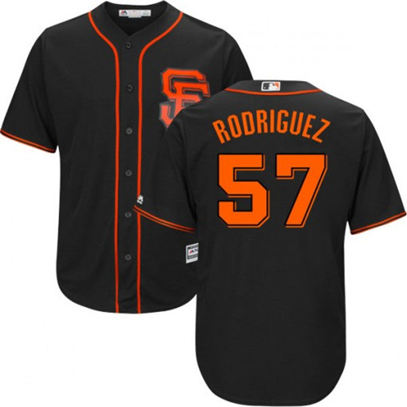 Custom Fan-Made Derek Rodriguez San Francisco Giants #57 Black Baseball Jersey
