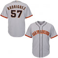 Custom Fan-Made Derek Rodriguez San Francisco Giants #57 Grey Baseball Jersey