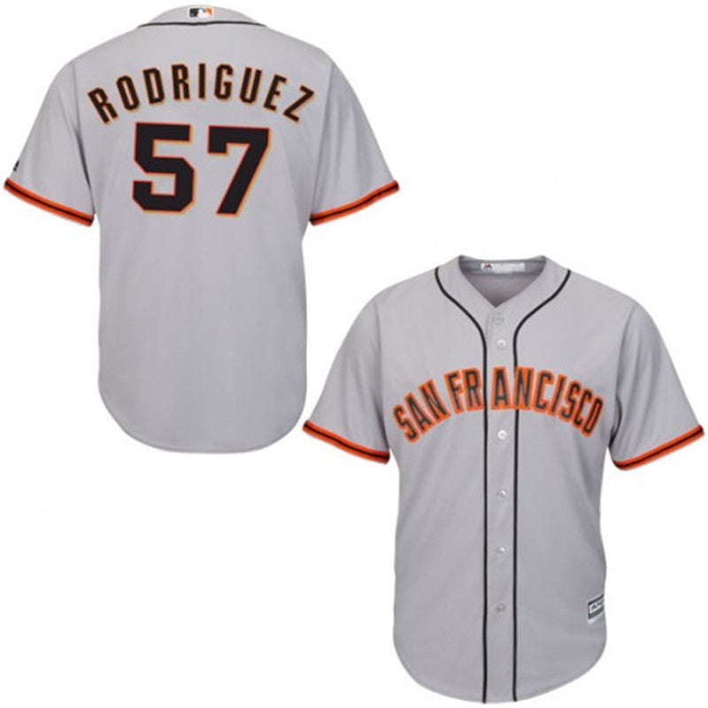 Custom Fan-Made Derek Rodriguez San Francisco Giants #57 Grey Baseball Jersey