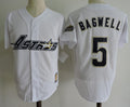 Custom Fan-Made Jeff Bagwell Houston Astros #5 White Throwback Baseball Jersey