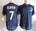 Custom Fan-Made Biggio Houston Astros #7 Navy Throwback Baseball Jersey