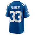 IN.Colts #33 Dallis Flowers Royal Game Player Jersey Stitched American Football Jerseys