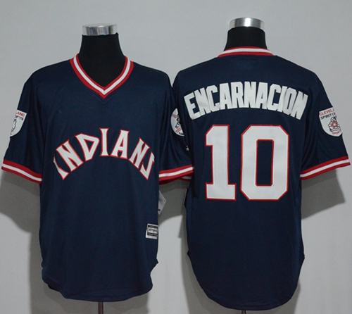 Custom Fan-Made Edwin Encarnacion Cleveland Guardians #10 Blue 1976 Throwback Turn Back Clock Edition Baseball Jersey