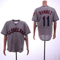 Custom Fan-Made Jose Ramirez Cleveland Guardians #11 Grey Baseball Jersey