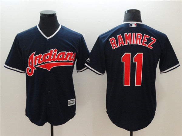 Custom Fan-Made Jose Ramirez Cleveland Guardians #11 Navy Baseball Jersey