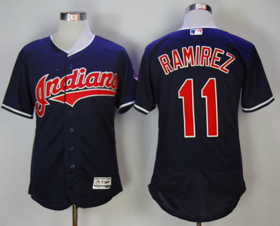 Custom Fan-Made Jose Ramirez Cleveland Guardians #11 Navy Baseball Jersey