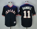 Custom Fan-Made Jose Ramirez Cleveland Guardians #11 Navy Throwback Turn Back Clock Edition Baseball Jersey