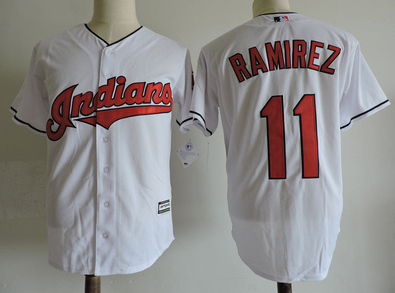 Custom Fan-Made Jose Ramirez Cleveland Guardians #11 White Baseball Jersey