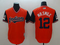 Custom Fan-Made Francisco Lindor Mr. Smile Cleveland Guardians #12 Red 2018 Baseball Jersey