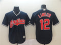 Custom Fan-Made Francisco Lindor Cleveland Guardians #12 Navy Baseball Jersey